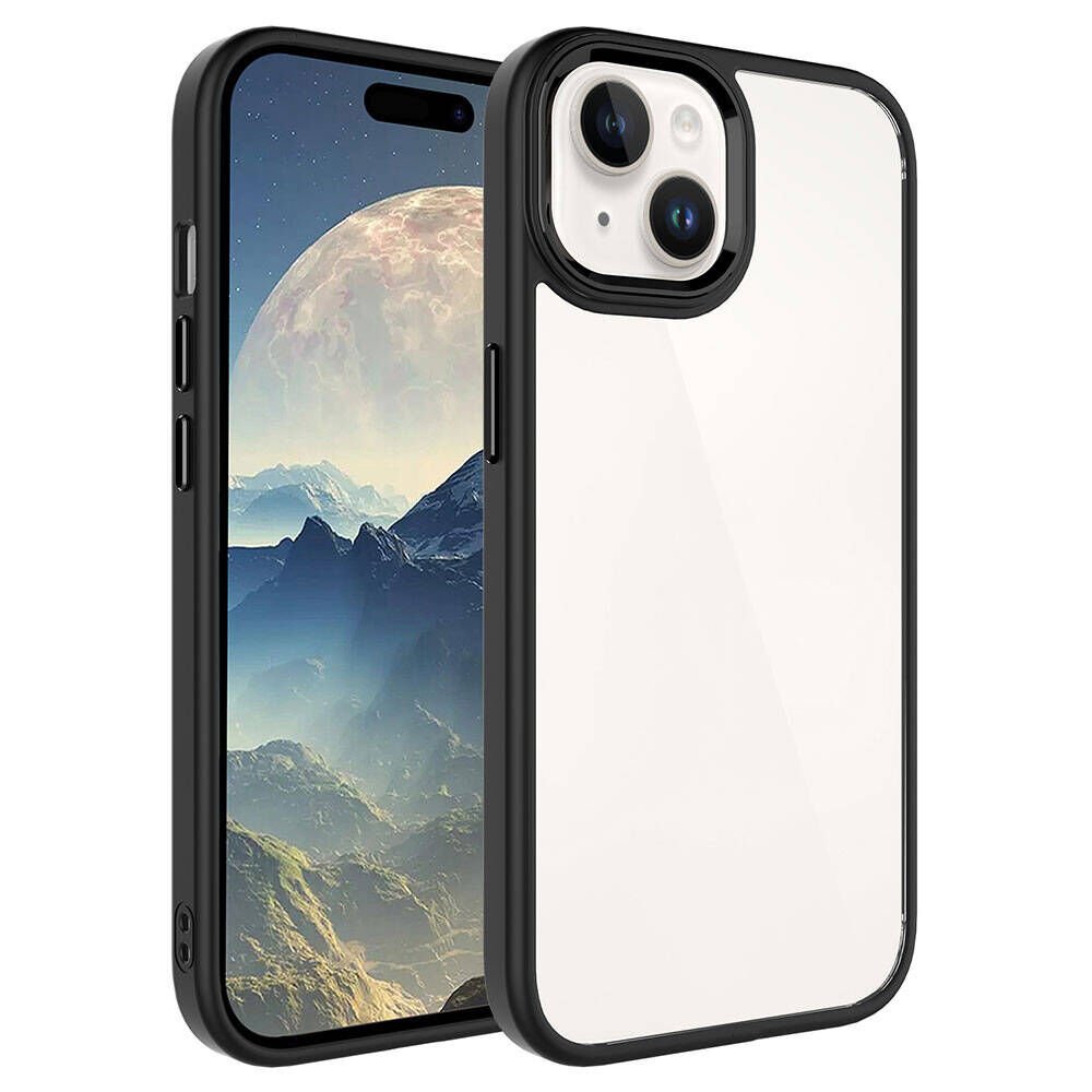 iPhone 15 Plus Kılıf Zore Krom Kılıf-Siyah