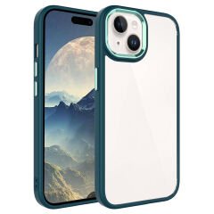 iPhone 15 Plus Kılıf Zore Krom Kılıf-Koyu Yeşil