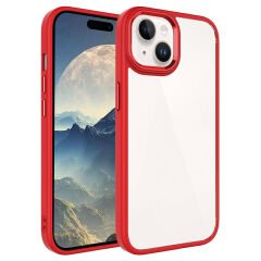 iPhone 15 Plus Kılıf Zore Krom Kılıf-Kırmızı