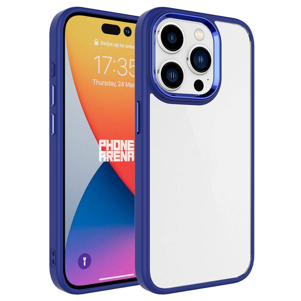 iPhone 15 Pro Max Kılıf Zore Krom Kılıf-Lacivert