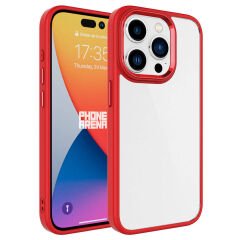 iPhone 15 Pro Max Kılıf Zore Krom Kılıf-Kırmızı