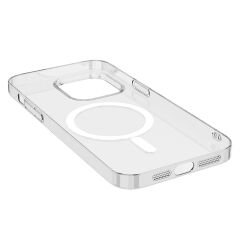 iPhone 15 Plus Kılıf Zore M-safe Şarj Özellikli Şeffaf Tek Kamera Çerçeveli Porto Kılıf-Renksiz