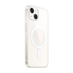 iPhone 15 Plus Kılıf Zore M-safe Şarj Özellikli Şeffaf Tek Kamera Çerçeveli Porto Kılıf-Renksiz