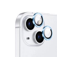 iPhone 15 Zore CL-12 Premium Safir Parmak İzi Bırakmayan Anti-Reflective Kamera Lens Koruyucu-Baby Blue
