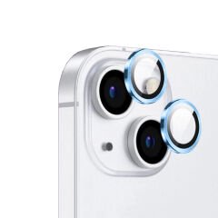 iPhone 15 Zore CL-12 Premium Safir Parmak İzi Bırakmayan Anti-Reflective Kamera Lens Koruyucu-Turuncu