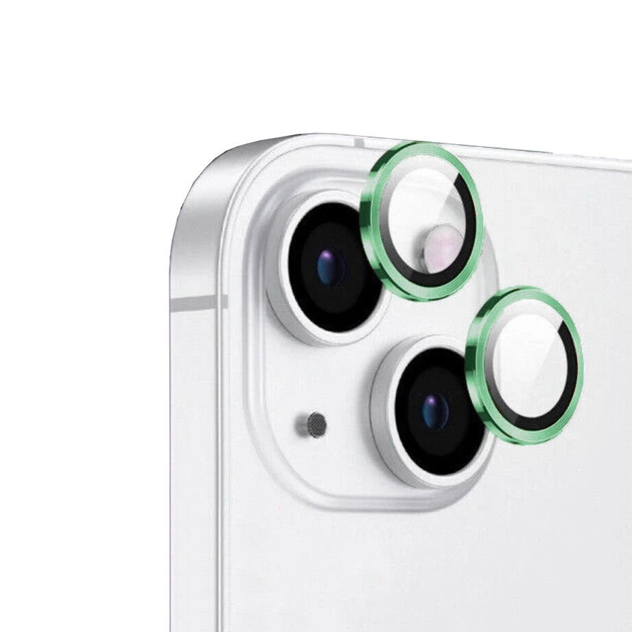 iPhone 15 Plus Zore CL-12 Premium Safir Parmak İzi Bırakmayan Anti-Reflective Kamera Lens Koruyucu-Yeşil