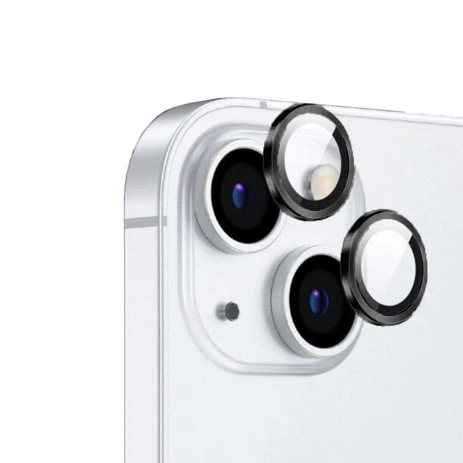 iPhone 15 Plus Zore CL-12 Premium Safir Parmak İzi Bırakmayan Anti-Reflective Kamera Lens Koruyucu-Siyah