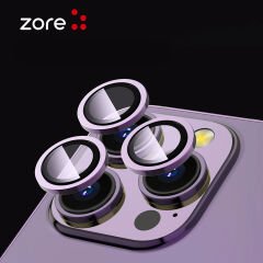 iPhone 15 Pro Max Zore CL-12 Premium Safir Parmak İzi Bırakmayan Anti-Reflective Kamera Lens Koruyucu-Midnight