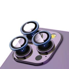 iPhone 15 Pro Max Zore CL-12 Premium Safir Parmak İzi Bırakmayan Anti-Reflective Kamera Lens Koruyucu-Midnight