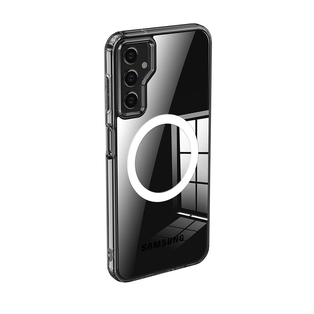 Galaxy S23 FE Kılıf Sert PC Arka Yüzey Wireless Şarj Özellikli Zore Flet M-safe Kılıf-Renksiz