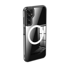 Galaxy S23 FE Kılıf Sert PC Arka Yüzey Wireless Şarj Özellikli Zore Flet M-safe Kılıf-Renksiz