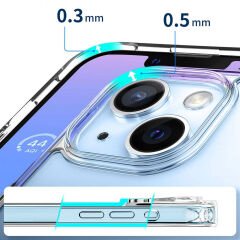 iPhone 15 Plus Kılıf M-safe Şarj Özellikli Şeffaf Sert PC Zore Embos Kılıf-Renksiz