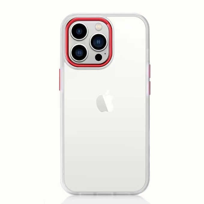 iPhone 12 Kılıf Zore Krom Kılıf-Kırmızı