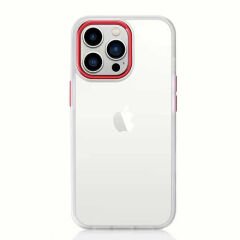 iPhone 12 Kılıf Zore Krom Kılıf-Kırmızı