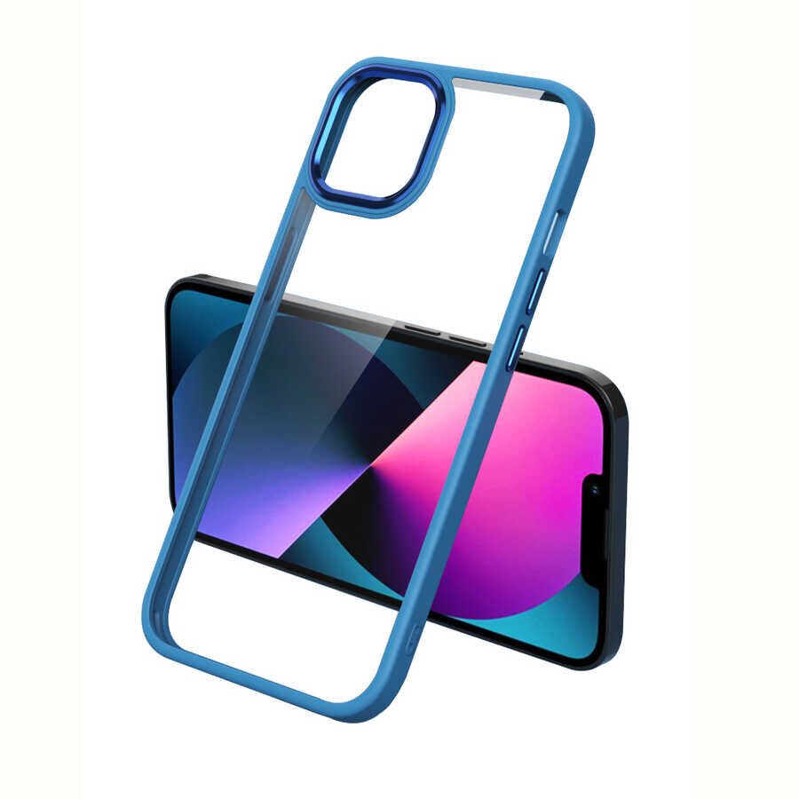 iPhone 12 Pro Max Kılıf Zore Krom Kılıf-Mavi