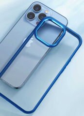 iPhone 12 Pro Max Kılıf Zore Krom Kılıf-Mavi