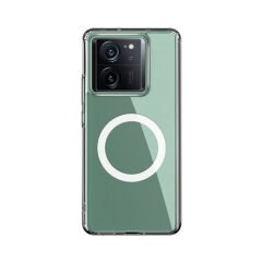 Xiaomi Mi 13T Pro Kılıf Sert PC Arka Yüzey Wireless Şarj Özellikli Zore Flet M-safe Kılıf-Renksiz