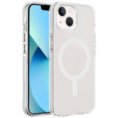 iPhone 15 Kılıf Zore M-safe Şarj Özellikli Buzlu Transparan C-Pro Sert Kılıf-Renksiz