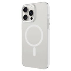 iPhone 15 Pro Kılıf Zore M-safe Şarj Özellikli Buzlu Transparan C-Pro Sert Kılıf-Derin Mor