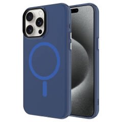 iPhone 15 Pro Max Kılıf Zore M-safe Şarj Özellikli Buzlu Transparan C-Pro Sert Kılıf-Renksiz