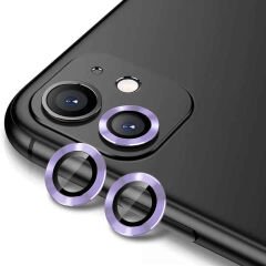 iPhone 12 Zore CL-12 Premium Safir Parmak İzi Bırakmayan Anti-Reflective Kamera Lens Koruyucu-Lila