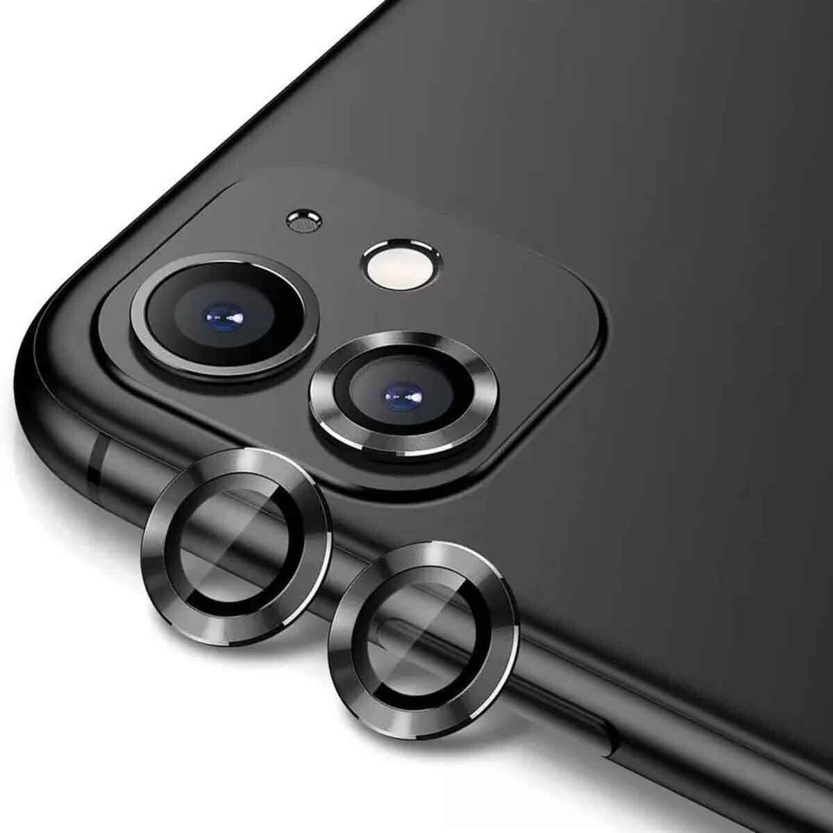 iPhone 12 Mini Zore CL-12 Premium Safir Parmak İzi Bırakmayan Anti-Reflective Kamera Lens Koruyucu-Siyah