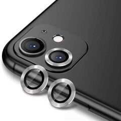 iPhone 12 Mini Zore CL-12 Premium Safir Parmak İzi Bırakmayan Anti-Reflective Kamera Lens Koruyucu-Gümüş