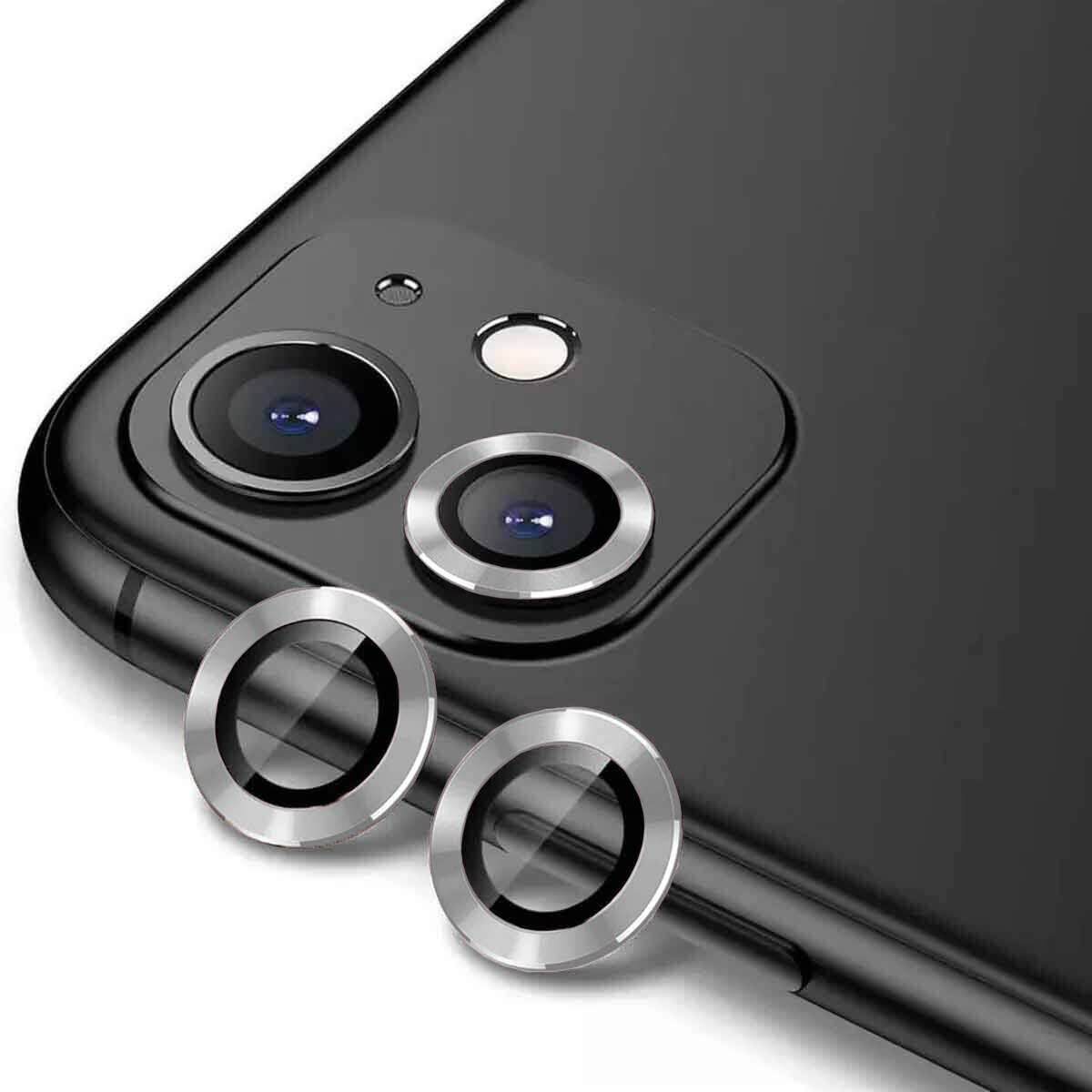 iPhone 11 Zore CL-12 Premium Safir Parmak İzi Bırakmayan Anti-Reflective Kamera Lens Koruyucu-Gümüş