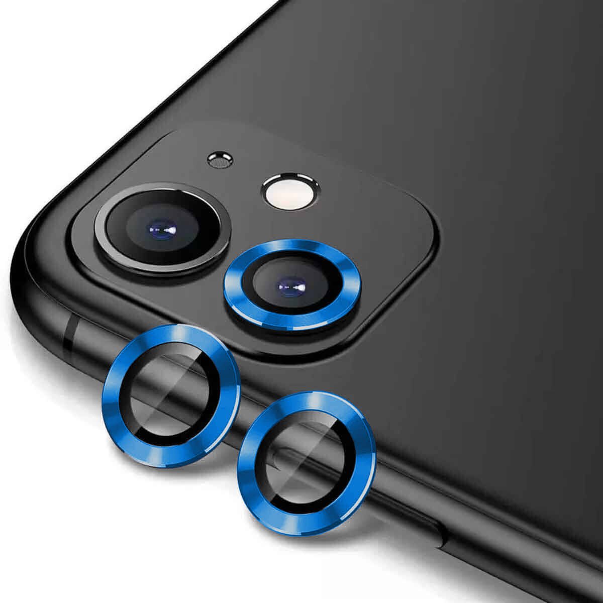 iPhone 11 Zore CL-12 Premium Safir Parmak İzi Bırakmayan Anti-Reflective Kamera Lens Koruyucu-Mavi