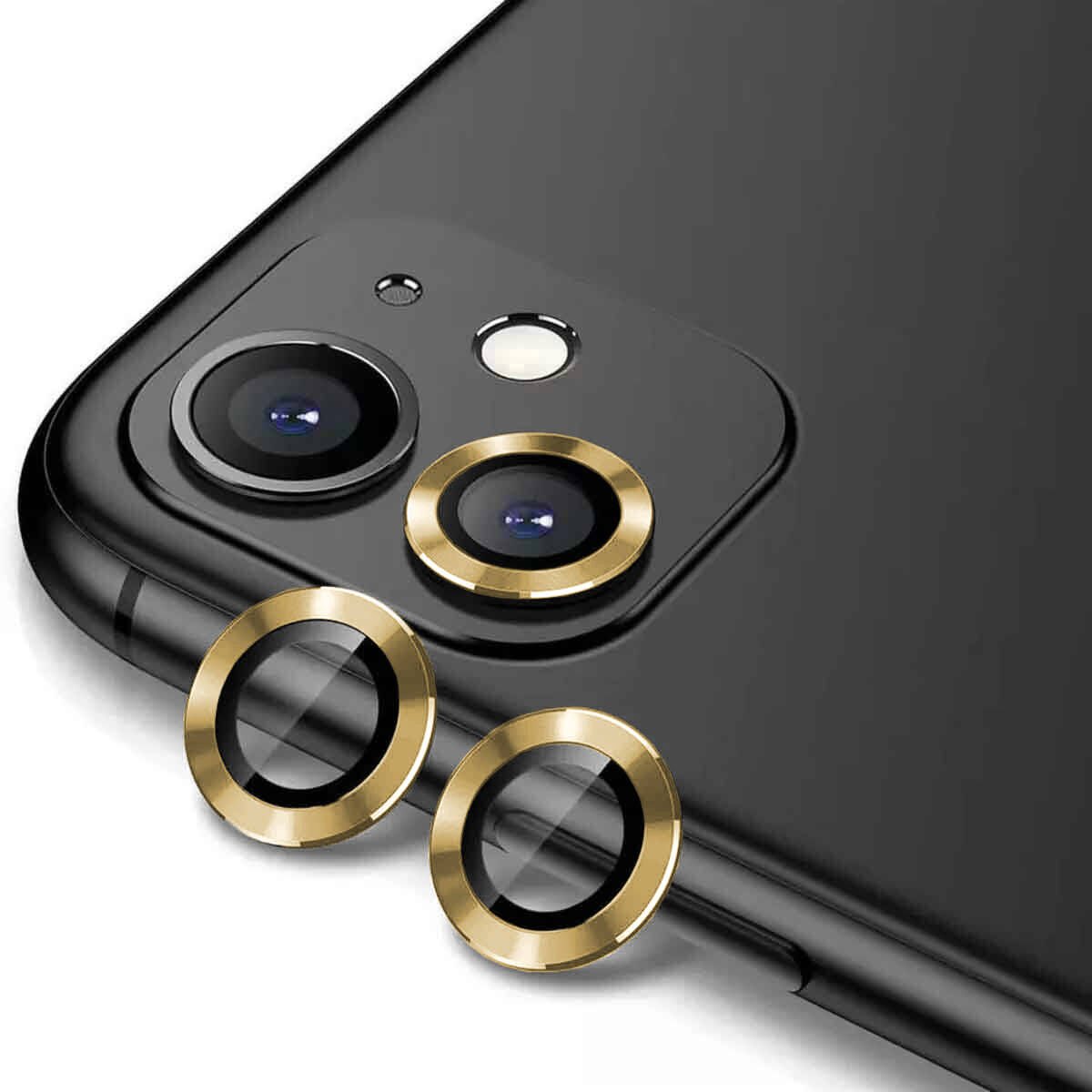 iPhone 11 Zore CL-12 Premium Safir Parmak İzi Bırakmayan Anti-Reflective Kamera Lens Koruyucu-Gold