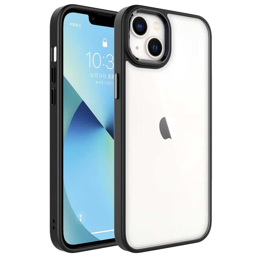 iPhone 14 Kılıf Zore Krom Kılıf-Siyah