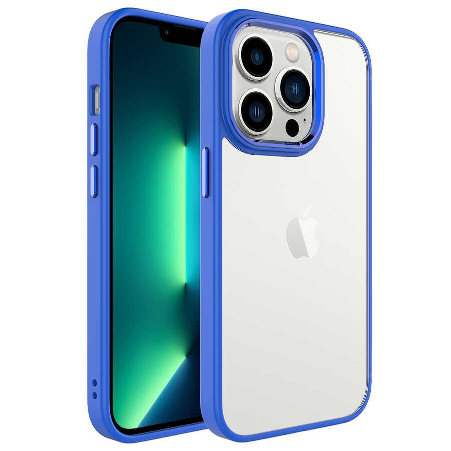 iPhone 14 Pro Kılıf Zore Krom Kılıf-Lacivert