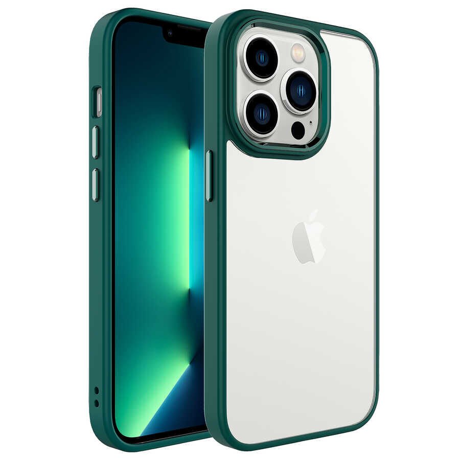 iPhone 14 Pro Kılıf Zore Krom Kılıf-Koyu Yeşil