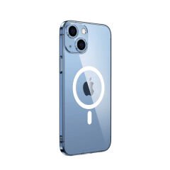 iPhone 14 Plus Kılıf Kamera Korumalı M-safe Sert PC Zore Porto Kılıf-Renksiz