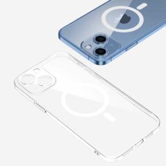 iPhone 14 Plus Kılıf Kamera Korumalı M-safe Sert PC Zore Porto Kılıf-Renksiz