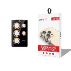 Galaxy S24 Ultra Zore CL-12 Premium Safir Parmak İzi Bırakmayan Anti-Reflective Kamera Lens Koruyucu-Turuncu