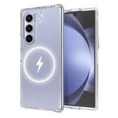 Galaxy Z Fold 6 Kılıf M-safe Şarj Özellikli Şeffaf Sert PC Zore Embos Kılıf-Şeffaf