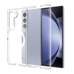 Galaxy Z Fold 6 Kılıf M-safe Şarj Özellikli Şeffaf Sert PC Zore Embos Kılıf-Şeffaf