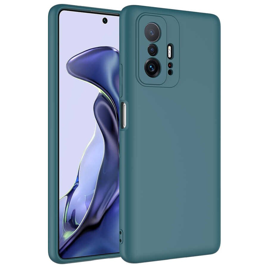 Xiaomi Mi 11T Pro 5G Kılıf Zore Mara Lansman Kılıf-Koyu Yeşil
