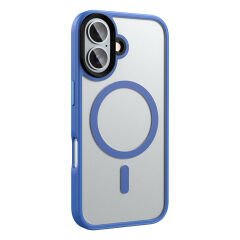 iPhone 16 Plus Kılıf Mat Arka Yüzey Wireless Şarj Özellikli Zore Flet M-safe Kılıf-Sarı