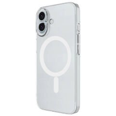 iPhone 16 Kılıf Zore M-safe Şarj Özellikli Şeffaf Tek Kamera Çerçeveli Porto Kılıf-Şeffaf