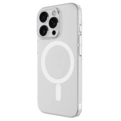 iPhone 16 Pro Kılıf Zore M-safe Şarj Özellikli Şeffaf Tek Kamera Çerçeveli Porto Kılıf-Şeffaf