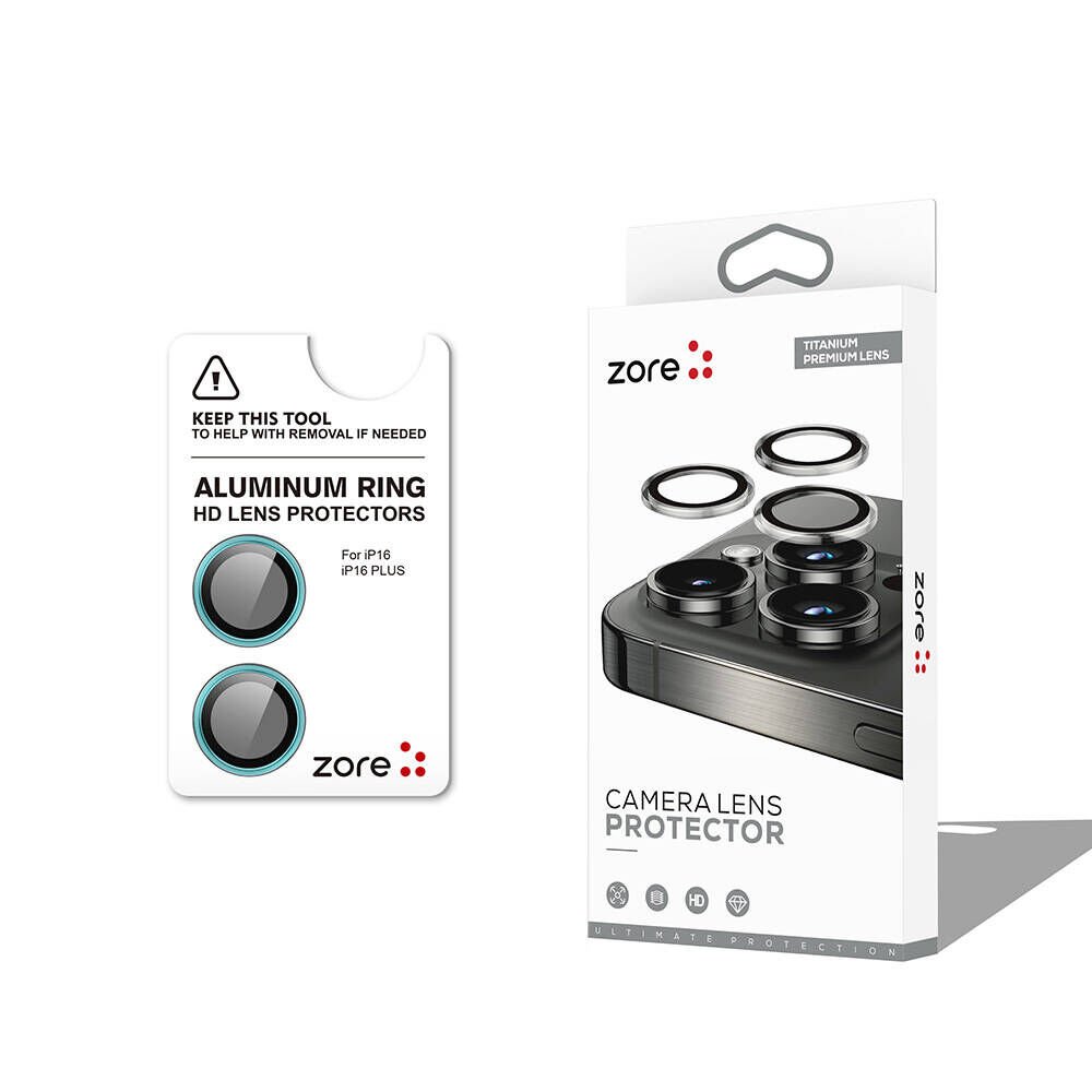 iPhone 16 Zore CL-12 Premium Safir Parmak İzi Bırakmayan Anti-Reflective Kamera Lens Koruyucu-Açık Yeşil