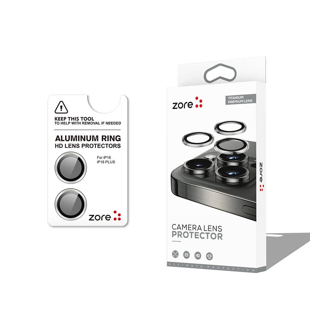iPhone 16 Zore CL-12 Premium Safir Parmak İzi Bırakmayan Anti-Reflective Kamera Lens Koruyucu-Gümüş