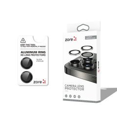 iPhone 16 Plus Zore CL-12 Premium Safir Parmak İzi Bırakmayan Anti-Reflective Kamera Lens Koruyucu-Siyah