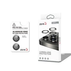 iPhone 16 Plus Zore CL-12 Premium Safir Parmak İzi Bırakmayan Anti-Reflective Kamera Lens Koruyucu-Gümüş