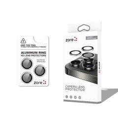 iPhone 16 Pro Max Zore CL-12 Premium Safir Parmak İzi Bırakmayan Anti-Reflective Kamera Lens Koruyucu-Siyah