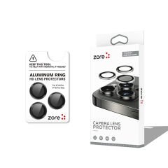 iPhone 16 Pro Max Zore CL-12 Premium Safir Parmak İzi Bırakmayan Anti-Reflective Kamera Lens Koruyucu-Siyah