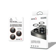 iPhone 16 Pro Max Zore CL-12 Premium Safir Parmak İzi Bırakmayan Anti-Reflective Kamera Lens Koruyucu-Çöl Titanyum