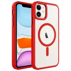 iPhone 11 Kılıf Wireless Şarj Özellikli Zore Krom M-safe Silikon Kılıf-Titanyum